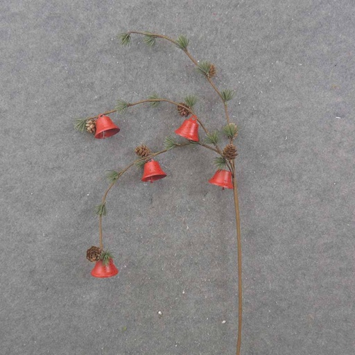 [XA0019] 34" HANGING BELLS & PINE SPRAY X3