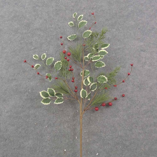 [XA0022] 28" PINE, BERRY, & HOLLY SPRAY