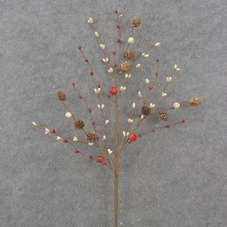 [XA0023-RCM] 31" PINECONE & PIPBERRY SPRAY CREAM/RED