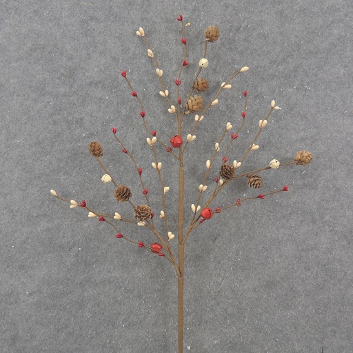 [XA0023-RCM] 31" PINECONE & PIPBERRY SPRAY CREAM/RED