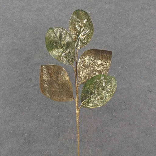 [XA0039] 23" GOLD BRUSHED MAGNOLIA LEAF SPRAY