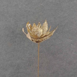 [XA0046-GLD] 20&quot; METALLIC GOLD POINSETTIA PICK (11&quot;dia)