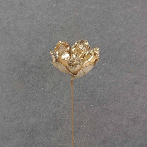 [XA0048] 20" METALLIC GOLD MAGNOLIA BLOOM PICK 