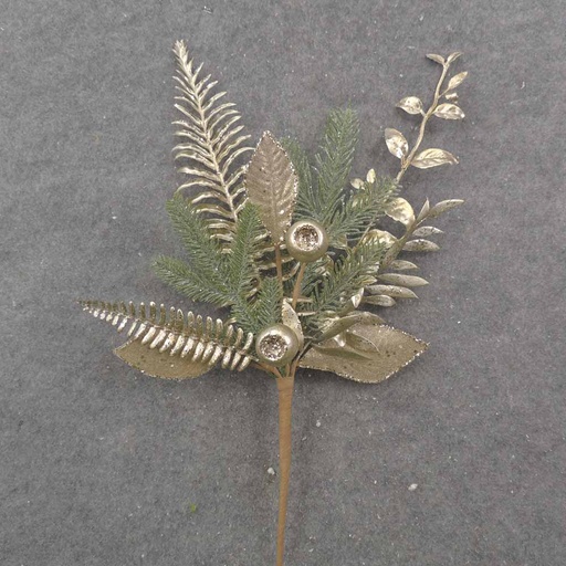 [XA0055] 23" PINE & METALLIC FERN SPRAY