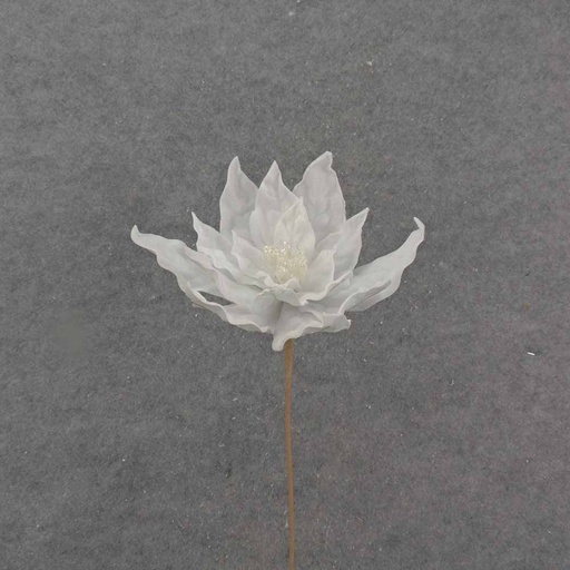 [XA0056] 20" WHITE POINSETTIA PICK
