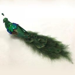 [BN0110] 16" SEQUENCE PEACOCK W/FEATHER TAIL W/CLP