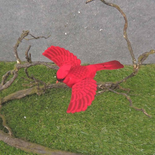 [BN0118] 4.5"x5" FLYING MUSHROOM CARDINAL W/CLP