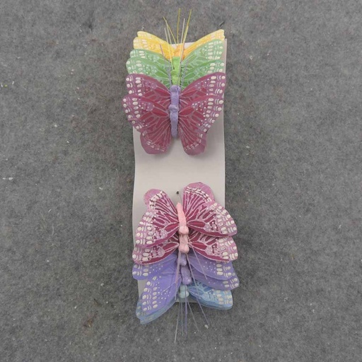 [BN320631] 2.5" PASTEL BUTTERFLY W/WIRE 6-ASST