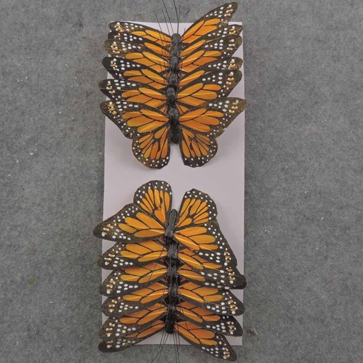 [BN66013-YEL] 4.75" YELLOW MONARCH BUTTERFLY W/WIRE
