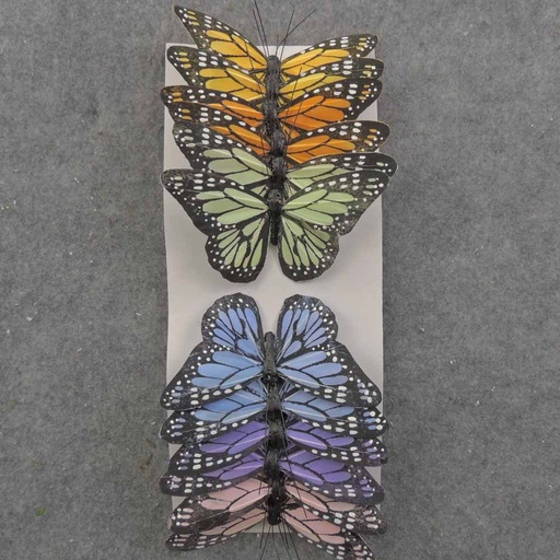 [BN66014] 4.75" PASTEL MONARCH BUTTERFLY 6-ASST W/ WIRE