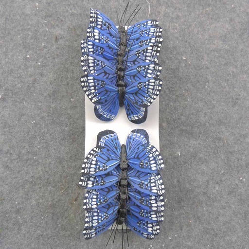 [BN66015-BLU] 2.5" BLUE MONARCH BUTTERFLY W/WIRE