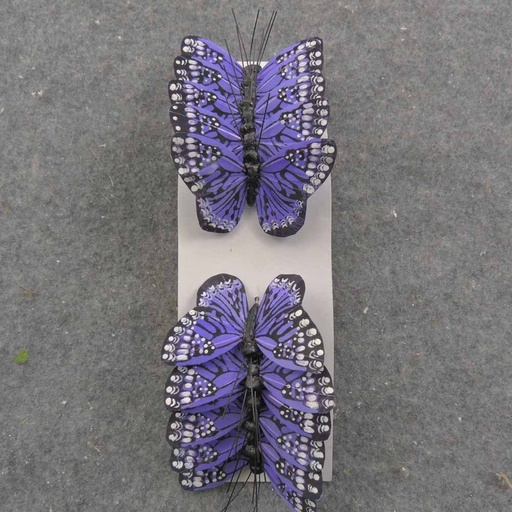 [BN66016-LAV] 2.5" LAVENDER MONARCH BUTTERFLY W/WIRE