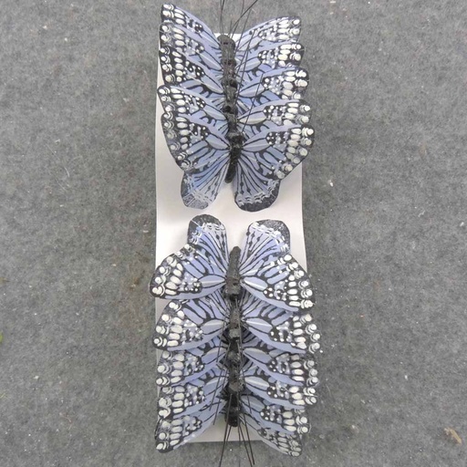 [BN66016-LTB] 2.5" LIGHT BLUE MONARCH BUTTERFLY W/WIRE