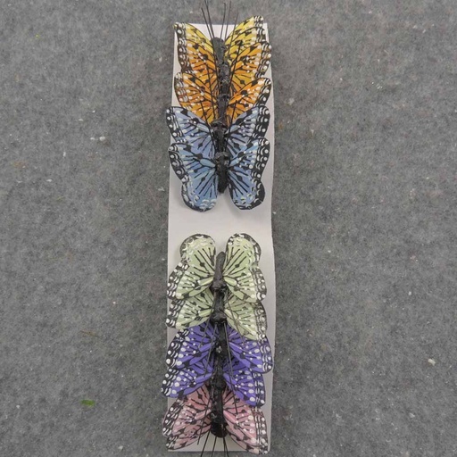 [BN66169] 1.5" PASTEL MONARCH BUTTERFLY 6-ASST W/ WIRE