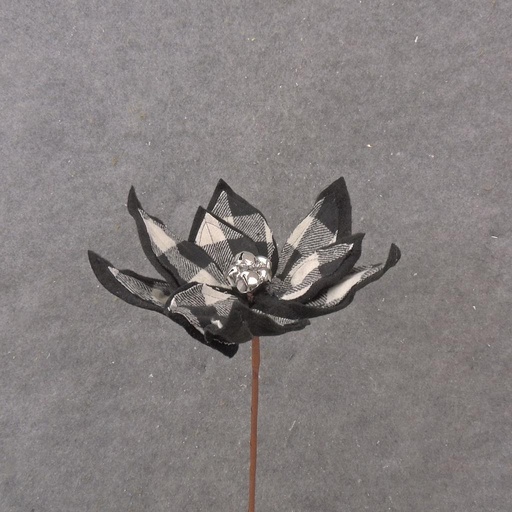 [XA9010-BWT] POINSETTIA PICK 13" BLACK/WHITE PLAID