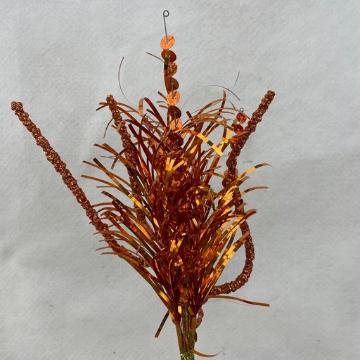 [XE0017-ORG] 14" ORANGE TINSEL & SEQUIN PICK