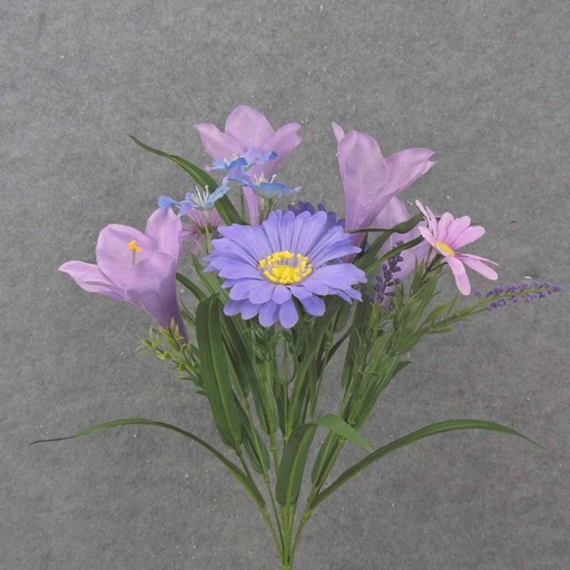 [SB1002-PPL] 20" LILY & DAISY BUSH X10 PURPLE/LAVENDER