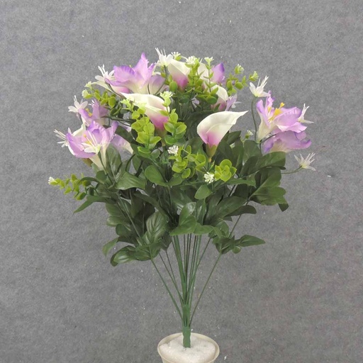 [SE1000-LAV] 24" CALLA & LILY MIXED BUSH X18 LAVENDER