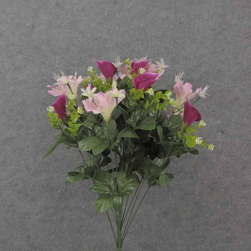 [SE1000-BPK] 24" CALLA & LILY MIXED BUSH X18 BEAUTY/PINK