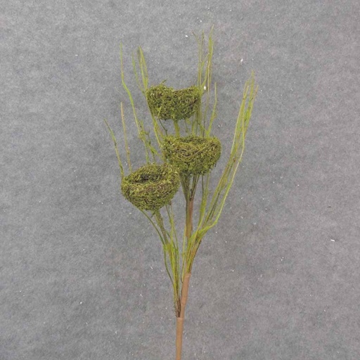 [SA1003] 35" TWIG SPRAY W/NESTS X3 MOSS