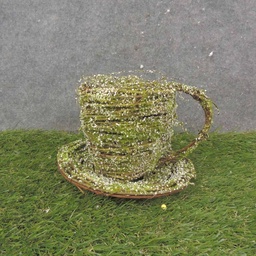 [SA1008-MSN] 7&quot;x5&quot; MOSS/FROST TWIG TEA CUP
