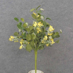 [SA1033-YEL] 20" EUCALYPTUS & BLOSSOM BUSH YELLOW