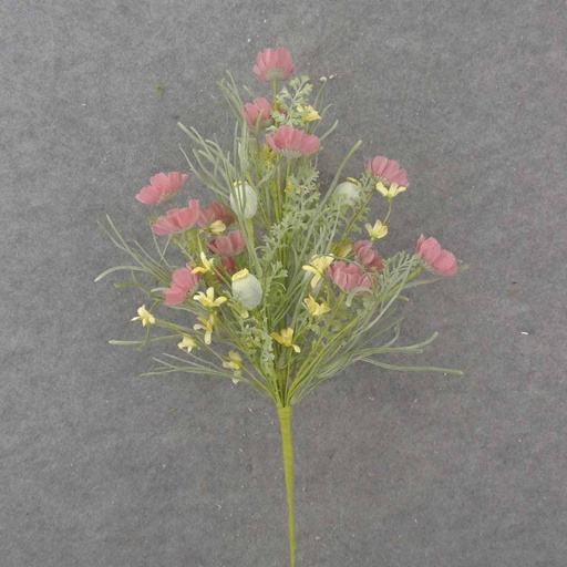 [SA1041] 26" COSMOS & FERN MIXED BUSH RED