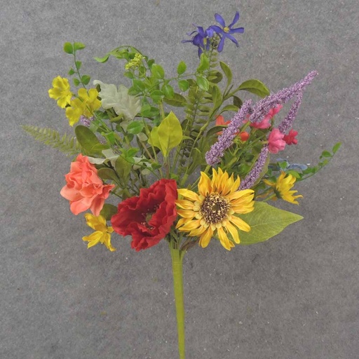 [SA1053] 21" SUNFLOWER, POPPY & MIXED FOLIAGE BUSH