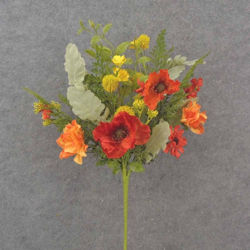 [SA1055] 22" POPPY, MARIGOLD & THISTLE BUSH