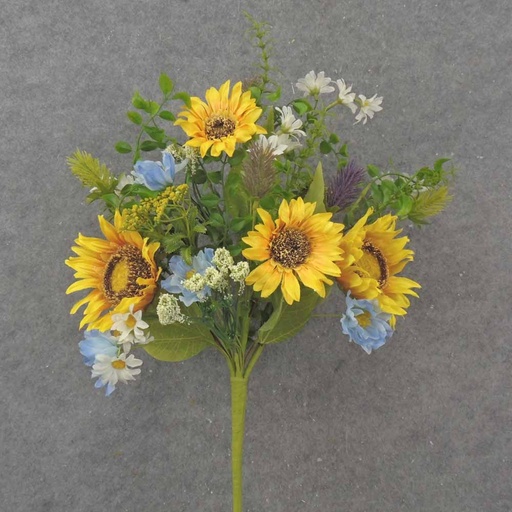 [SA1056] 21" SUNFLOWER, THISTLE & MIXED FOLIAGE BUSH