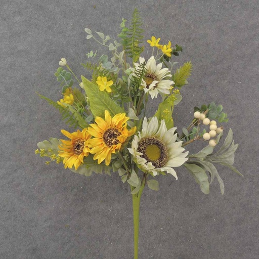 [SA1064] 22" MIXED SUNFLOWER & FOLIAGE BUSH