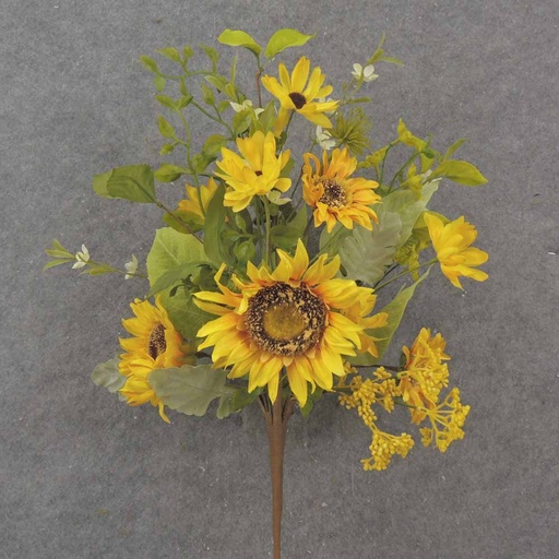 [SA1070] 21" SUNFLOWER, DAISY & MIXED FOLIAGE BUSH