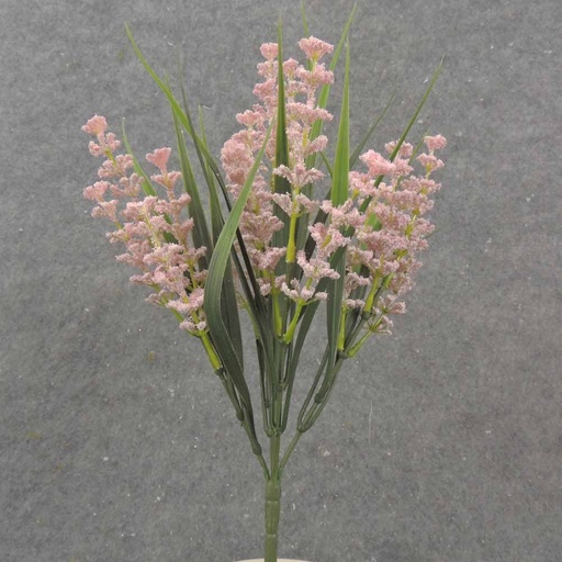 [SB1020-PNK] 11" HEATHER GRASS BUSH X5 PINK