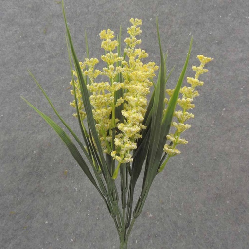 [SB1020-YEL] 11" HEATHER GRASS BUSH X5 YELLOW