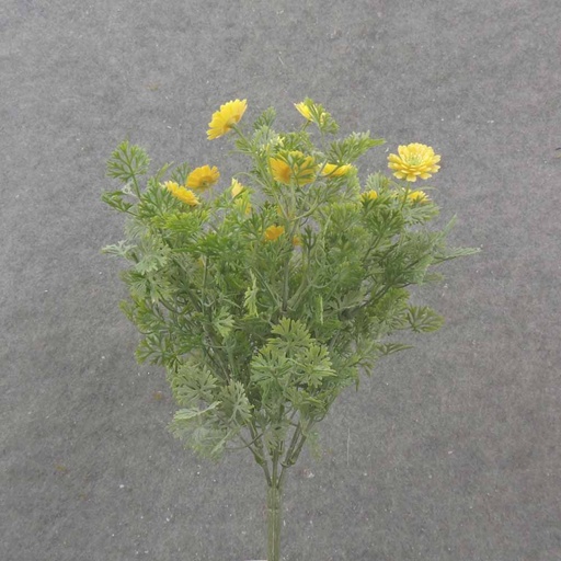 [SB1036-YEL] 13" FOLIAGE BUSH X7 W/ MINI DAISIES YELLOW