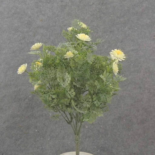 [SB1036-CRM] 13" FOLIAGE BUSH X7 W/ MINI DAISIES CREAM