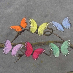 [BN1000] 3.25" MONARCH BUTTERFLY PRIMARY COLOR ASST W/CLIP