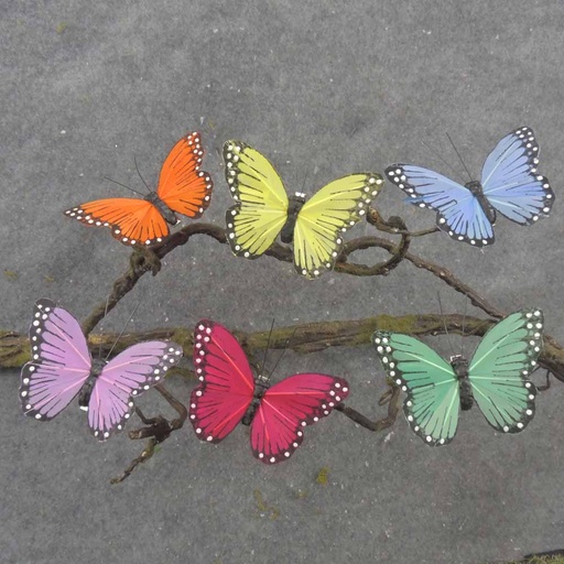 [BN1000] 3.25" MONARCH BUTTERFLY PRIMARY COLOR ASST W/CLIP