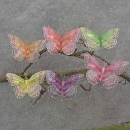 [BN1002] 3.25" FABRIC BUTTERFLY ASSORTMENT W/CLIP
