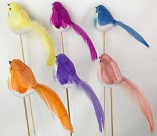 [BN1012] 6.5" LONGTAILED SPRING BIRDS W/CLIP