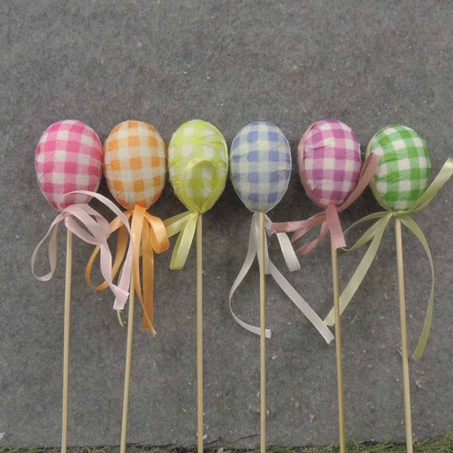 [BN1013] 2.25" PLAID EASTER EGGS ON 7" PICK