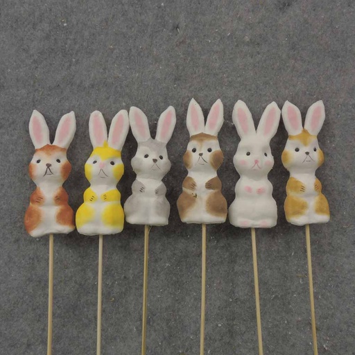 [BN1014] 4.75" BUNNY RABBITS ON 7.5" PICK