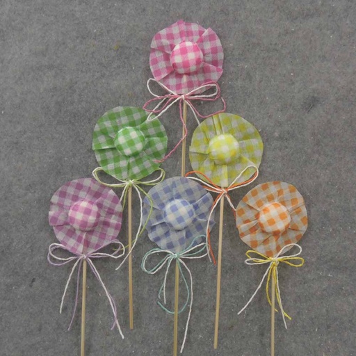 [BN1015] 3" PLAID SPRING HAT ON 9" PICKS