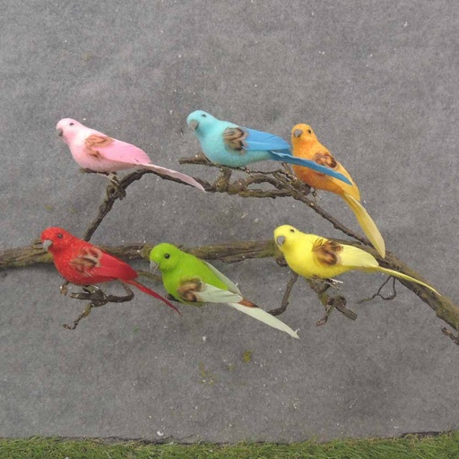 [BN1019] 5.5" FEATHER TROPICAL BIRD ASSORTMENT ON PICK