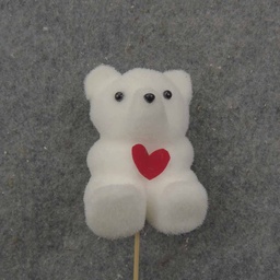 [BN1022] 3.5&quot; BEAR HOLDING HEART ON 7&quot; PICK