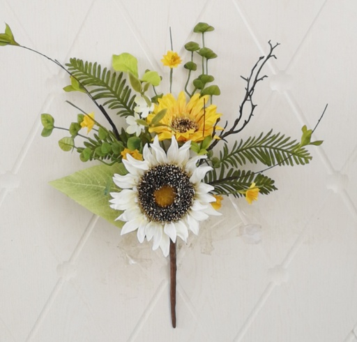 [SA1069-S] 15" MIXED SUNFLOWER & FOLIAGE PICK