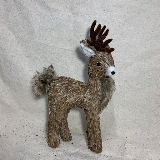 [XL1052] 11"T x 7"L SISAL REINDEER (STANDING)