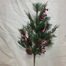[XA1004] 28&quot; PINE SPRAY W/ BERRIES &amp; CONES