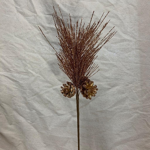 [XA1006-CHA] 24" LONG NEEDLE PINE PICK W/ CONES CHAMPAGNE