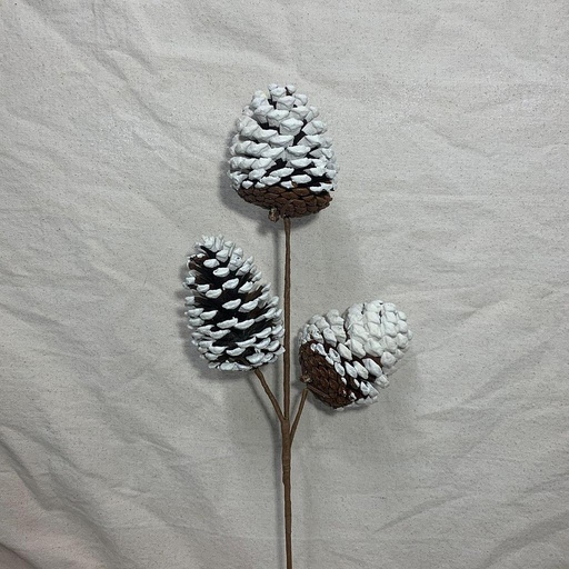 [XA1008] 24" WHITE PINECONE SPRAY X3